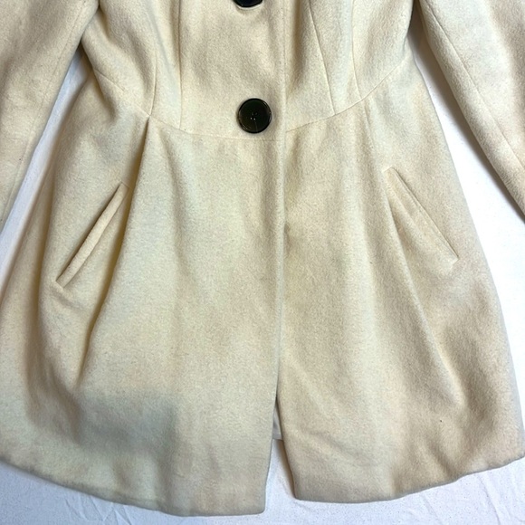 Jessica Simpson Women's Size XS Cream Color Wool Blend Winter Pea Coat - Picture 5 of 9